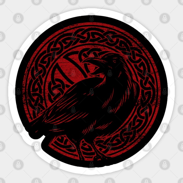 Viking Crow Grunge Sticker by ShirtsShirtsndmoreShirts
